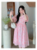 Plus Size Summer New-Style Floral Short-Sleeve Relaxed Fit Dress Fits 331 lb