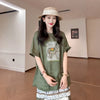 Plus Size Summer Printed Short-Sleeve Relaxed Fit Two-Piece Set Fits 331 lb