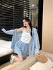 Plus Size Women's Summer Fashionable Long-Sleeve Relaxed Fit Two-Piece Set