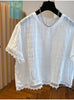 Plus Size Women's Summer Floral Chiffon Short-Sleeve Relaxed Fit Blouse