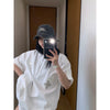 Plus Size Women's Summer Casual Embroidered Short-Sleeve Relaxed Fit Sweatshirt Fits 331 lb