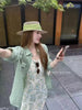 Plus Size Women's Summer Fashionable Floral Two-Piece Set Fits 331 lb