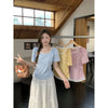 Plus Size Women's Summer Lace Design Patchwork Short-Sleeve T-Shirt Fits 265 lb