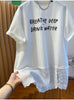 Plus Size Women's Summer Casual Patchwork Printed Mesh Short-Sleeve Relaxed Fit T-Shirt Fits 331 lb