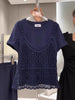 Plus Size Women's Summer French-Style New-Style Casual Lace Short-Sleeve Two-Piece Set Fits 331 lb