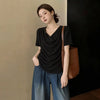 Plus Size Women's Summer French-Style Elegant Chiffon Short-Sleeve T-Shirt