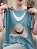 Plus Size Women's Summer New-Style Knitted Short-Sleeve Relaxed Fit Sweater Fits 331 lb