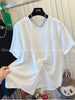 Plus Size Women's Summer New-Style Bow Short-Sleeve T-Shirt Fits 331 lb