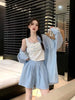 Plus Size Women's Summer Fashionable Long-Sleeve Relaxed Fit Two-Piece Set