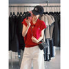 Plus Size Women's Summer French-Style New-Style Casual Knitted Short-Sleeve Relaxed Fit Sweater Fits 331 lb