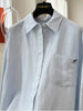 Plus Size Women's Casual Embroidered Long-Sleeve Relaxed Fit Shirt Fits 331 lb