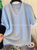 Plus Size Women's Summer Casual Knitted Relaxed Fit T-Shirt Fits 331 lb