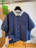 Plus Size Women's Summer New-Style Short-Sleeve Relaxed Fit Shirt Fits 331 lb