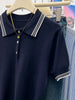Plus Size Women's Summer New-Style Casual Knitted Short-Sleeve Relaxed Fit Sweater Fits 331 lb