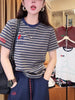 Plus Size Women's Summer New-Style Design Embroidered Short-Sleeve T-Shirt Fits 331 lb