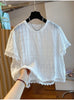 Plus Size Women's Summer Floral Chiffon Short-Sleeve Relaxed Fit Blouse