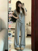 Plus Size Women's Summer Fashionable Casual Short-Sleeve Relaxed Fit Two-Piece Set Fits 331 lb