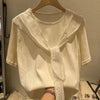 Plus Size Summer New-Style Lace Design Patchwork Short-Sleeve Relaxed Fit T-Shirt Fits 220-331 lb