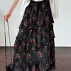 Women's Elegant Floral Pleated Skirt