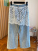 Plus Size Women's Summer New-Style Casual Lace Patchwork Relaxed Fit Pants Fits 99-331 lb