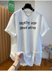Plus Size Women's Summer Casual Patchwork Printed Mesh Short-Sleeve Relaxed Fit T-Shirt Fits 331 lb