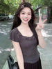 Plus Size Women's Summer New-Style Pleated Short-Sleeve Relaxed Fit T-Shirt Fits 331 lb