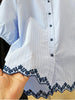 Plus Size Women's Summer Elegant New-Style Embroidered Short-Sleeve Shirt Fits 99-331 lb