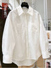 Plus Size Women's Embroidered Long-Sleeve Relaxed Fit Shirt Fits 331 lb