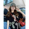 Plus Size Women's Summer New-Style Bow Short-Sleeve Relaxed Fit T-Shirt Fits 331 lb