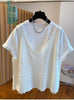 Plus Size Women's Summer Casual Lace Patchwork Short-Sleeve T-Shirt Fits 331 lb