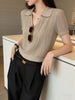 Plus Size Women's Summer Knitted Relaxed Fit Sweater Fits 331 lb
