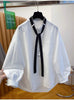 Plus Size Women's Design Long-Sleeve Relaxed Fit Shirt Fits 331 lb