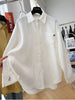Plus Size Women's Casual Embroidered Long-Sleeve Relaxed Fit Shirt Fits 331 lb