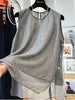 Plus Size Women's Summer New-Style Design Patchwork Sleeveless Shirt Fits 331 lb