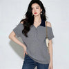 Plus Size Women's Summer Casual Knitted Short-Sleeve Relaxed Fit Sweater Fits 88-331 lb
