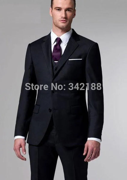 custom made  3 Piece Suit Two-button wool wedding suits groom tuxedo suit for mens/ man suits/wedding dress suitswedding
