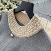 Brand Autumn Winter Women Knitted Long Dress Pearls O-neck A-line Sweater Dress Office Lady Vestido