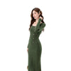 Women's Long Sleeve Bodycon Knit Dress, Below-Knee Fitted Layering Dress for Fall Winter