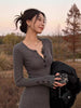 Women's Bodycon Knit Mini Dress, Fitted Waist Long Sleeve Layering Dress for Fall Winter