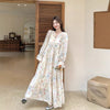 Women's Floral Long Dress, Flowy Full Skirt Dress for Spring Styling