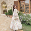 Women's Floral Long Dress, Flowy Full Skirt Dress for Spring Styling