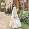 Women's Floral Long Dress, Flowy Full Skirt Dress for Spring Styling