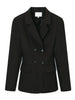 Women's Solid Color Blazer, Lapel Collar Defined Waist Button Detail Suit Jacket