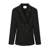 Women's Solid Color Blazer, Lapel Collar Defined Waist Button Detail Suit Jacket