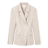 Women's Solid Color Blazer, Lapel Collar Defined Waist Button Detail Suit Jacket
