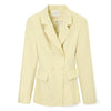 Women's Solid Color Blazer, Lapel Collar Defined Waist Button Detail Suit Jacket