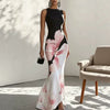 Women's Floral Bodycon Dress, Round Neck Long Sleeve Fitted Dress for Fall Winter