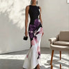 Women's Floral Bodycon Dress, Round Neck Long Sleeve Fitted Dress for Fall Winter