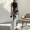 Women's Floral Bodycon Dress, Round Neck Long Sleeve Fitted Dress for Fall Winter