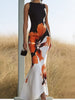 Women's Floral Bodycon Dress, Round Neck Long Sleeve Fitted Dress for Fall Winter